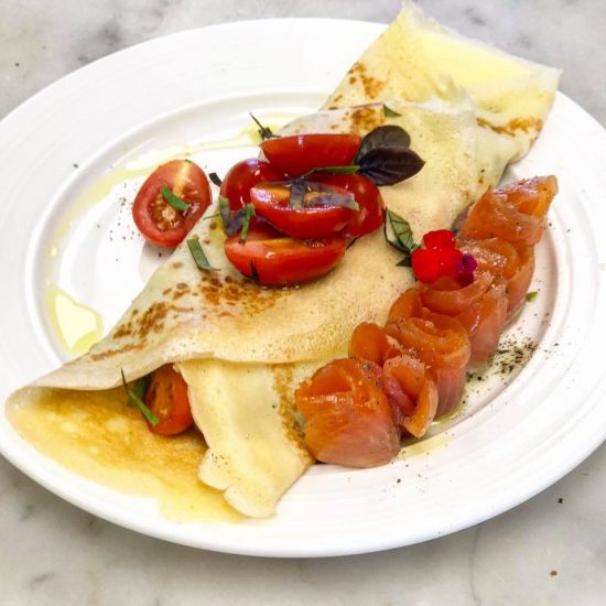 Brunch Crepe with Cherry Tomatoes