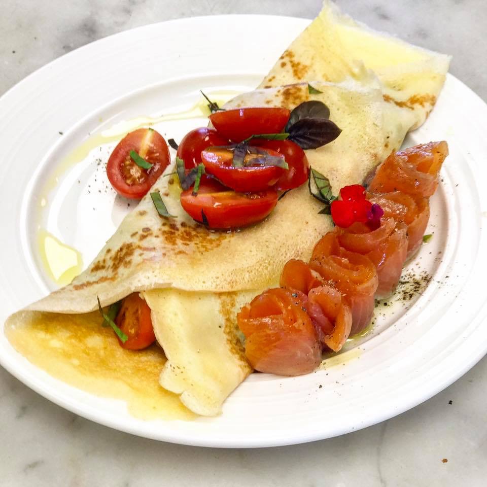 Brunch Crepe with Cherry Tomatoes
