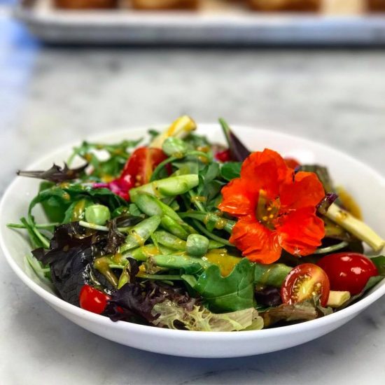 Arugula Salad with Cherry Tomatoes and Snap Peas