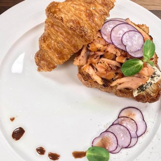 Plated Croissant Sandwich