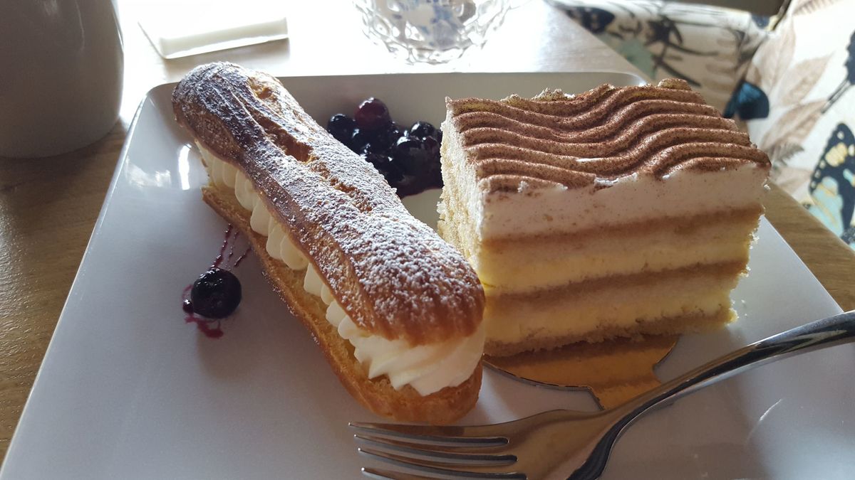 Eclair and Tiramisu from The Gallery Pastry Shop
