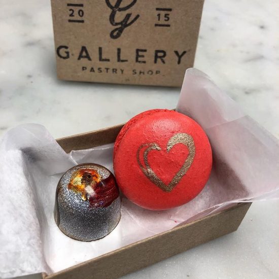 Valentine's Day Dessert Box with Macaron and Truffle